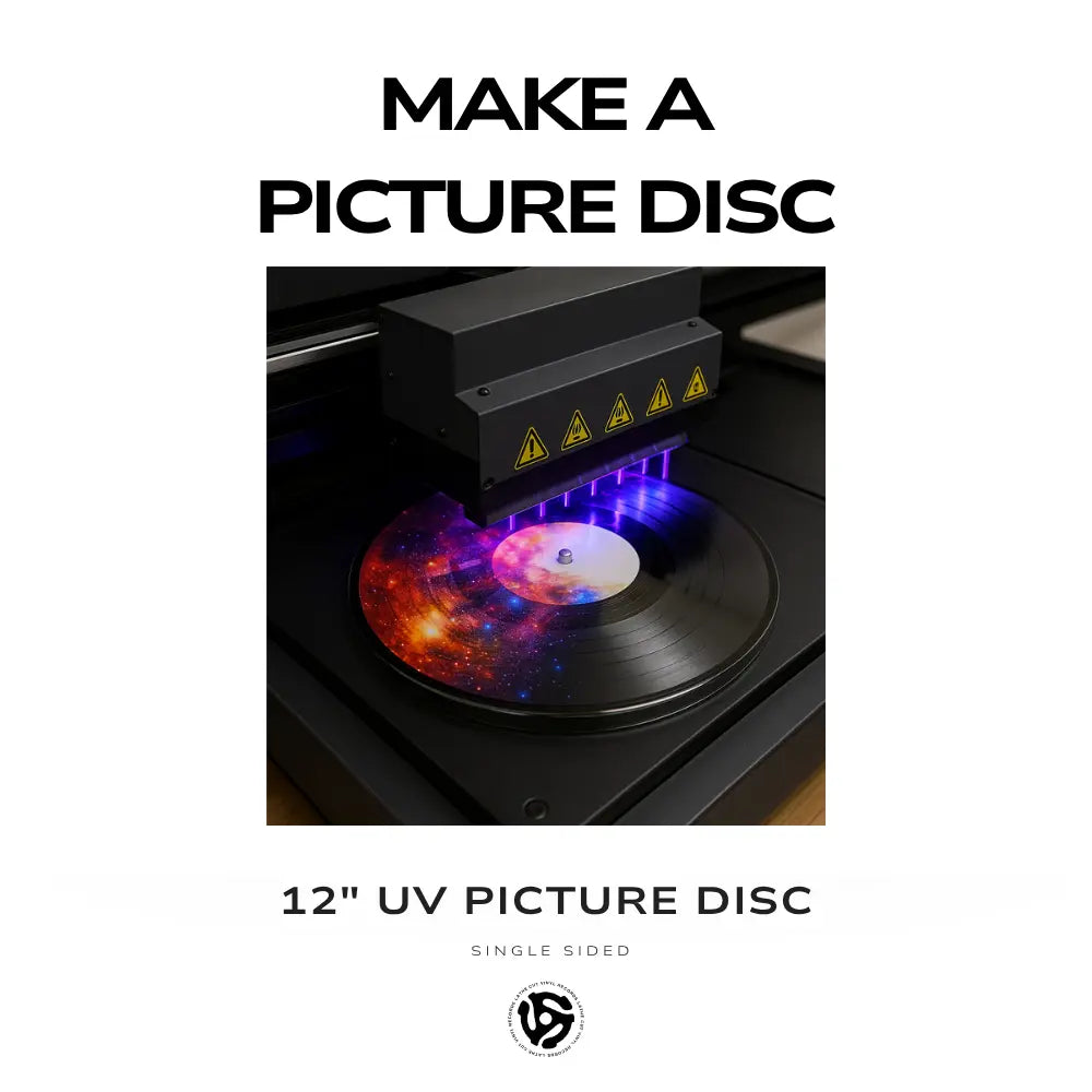 UV Single-Sided 12" Picture Disk — One-Off Custom Vinyl Record Lathe Cut Vinyl Records