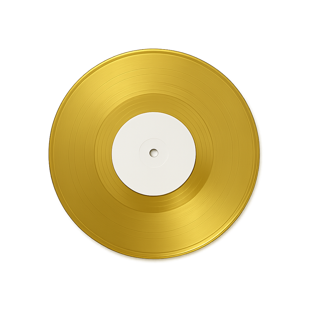 12″ Mirror Gold Vinyl Record – Playable Trophy Edition (33⅓ RPM, Custom Finishes Available) Lathe Cut Vinyl Records