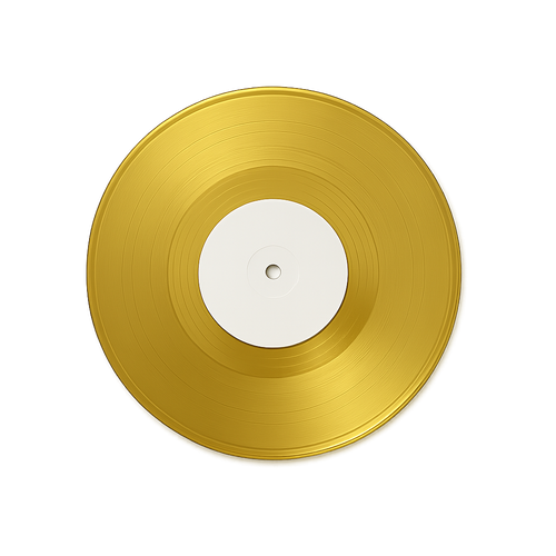 12″ Mirror Gold Vinyl Record – Playable Trophy Edition (33⅓ RPM, Custom Finishes Available) Lathe Cut Vinyl Records